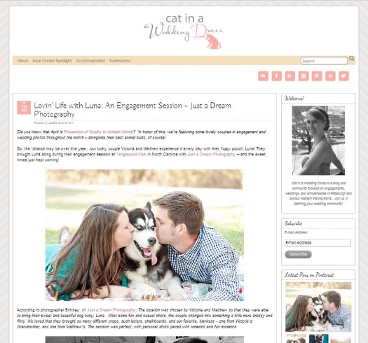 winston salem nc featured published wedding photographers engagement session with pet photography photo