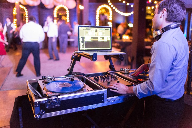 Metropolitan DJ Disc Jockey Lanterns Lights Wedding Huntsville Roundhouse