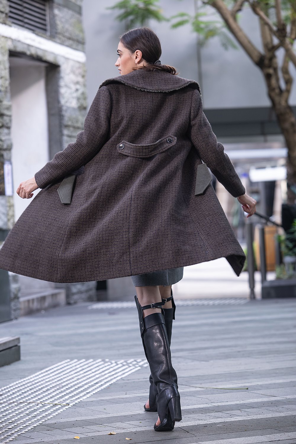 Tweed Fit-and-Flare Coat