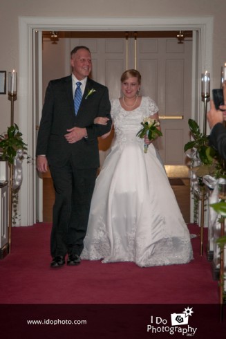 Lee and Emily down the aisle