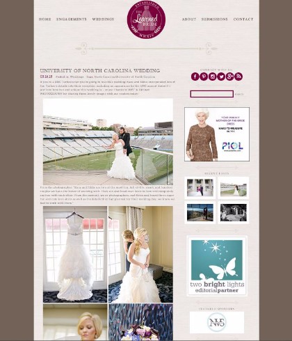 charlotte wedding photographer published featured wedding photography the learned bride wedding blog unc photo