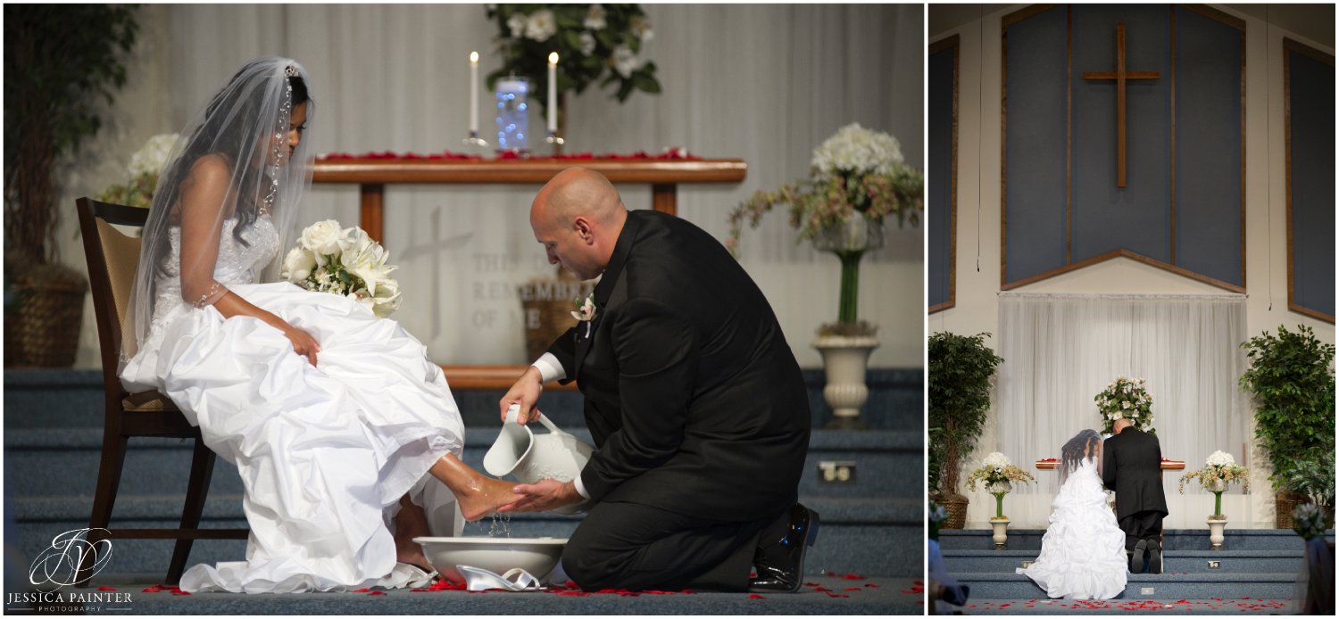 albany wedding, schenectady wedding, bride and groom foot washing ceremony
