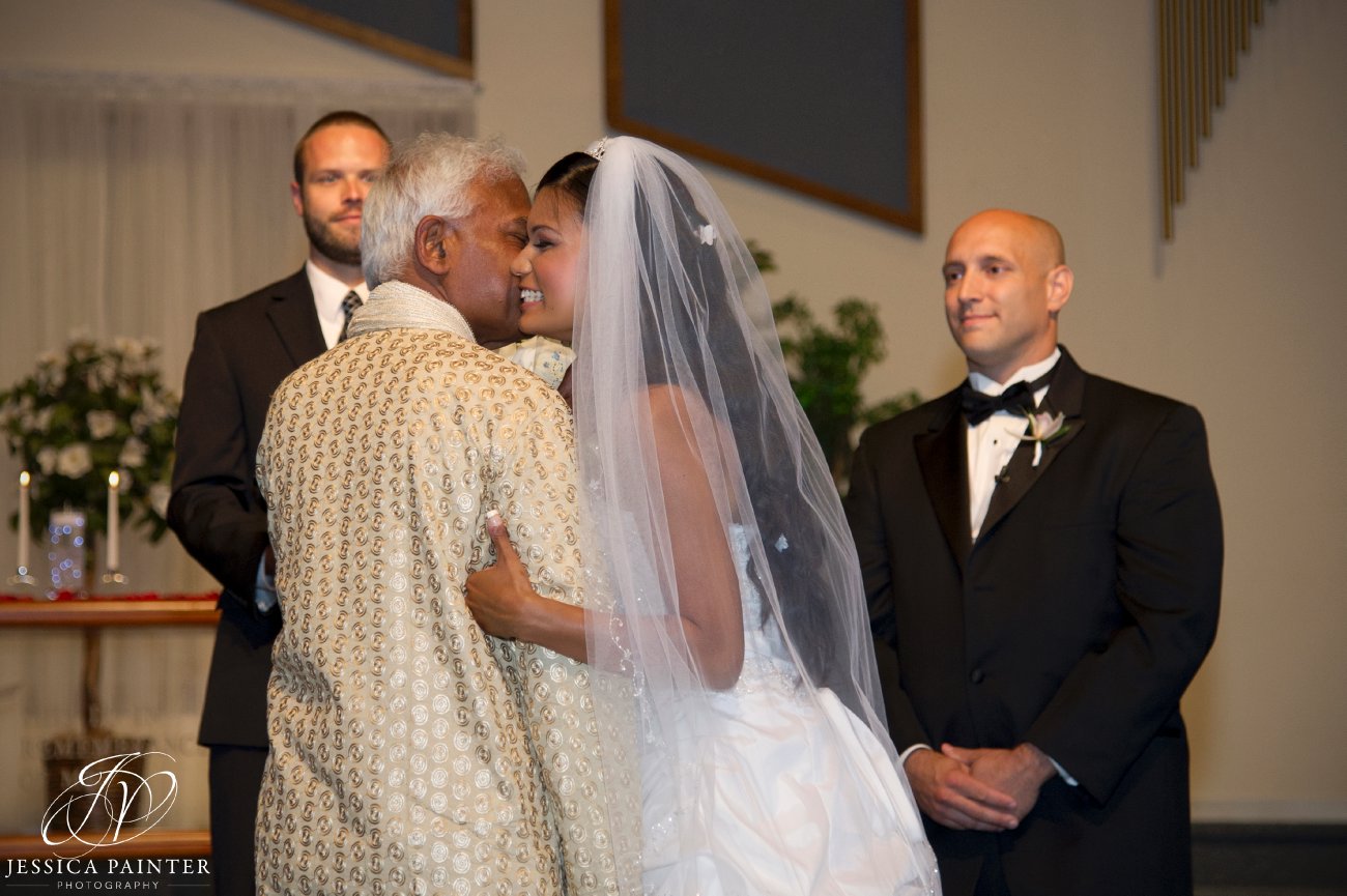 albany wedding, schenectady wedding, father giving away bride, groom receiving bride, bride at alter