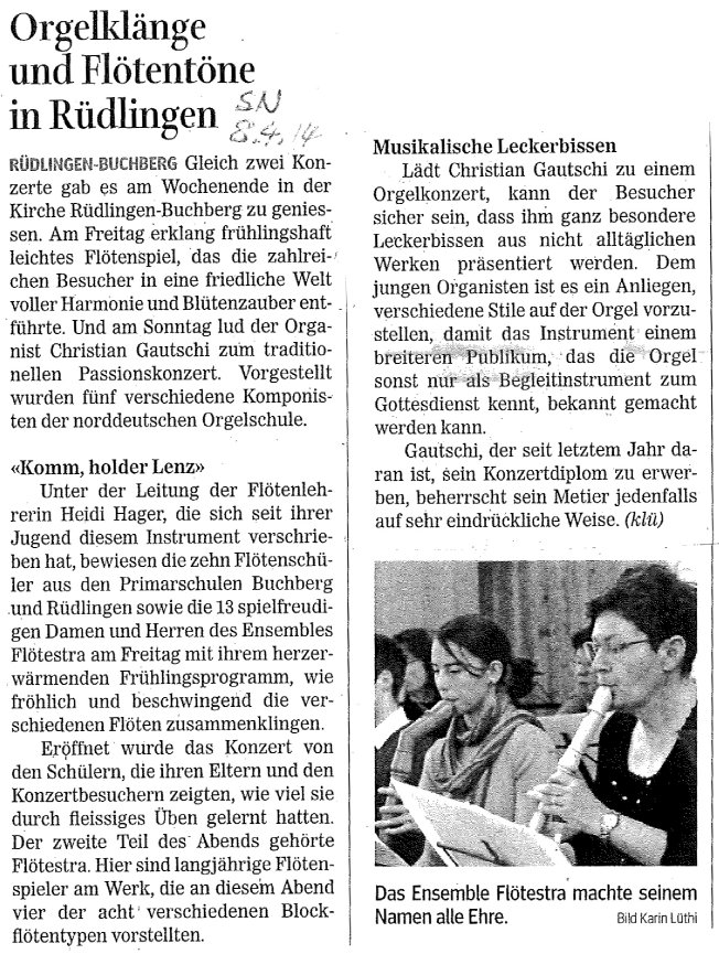 Schaffhauser Nachrichten 8. April 2014