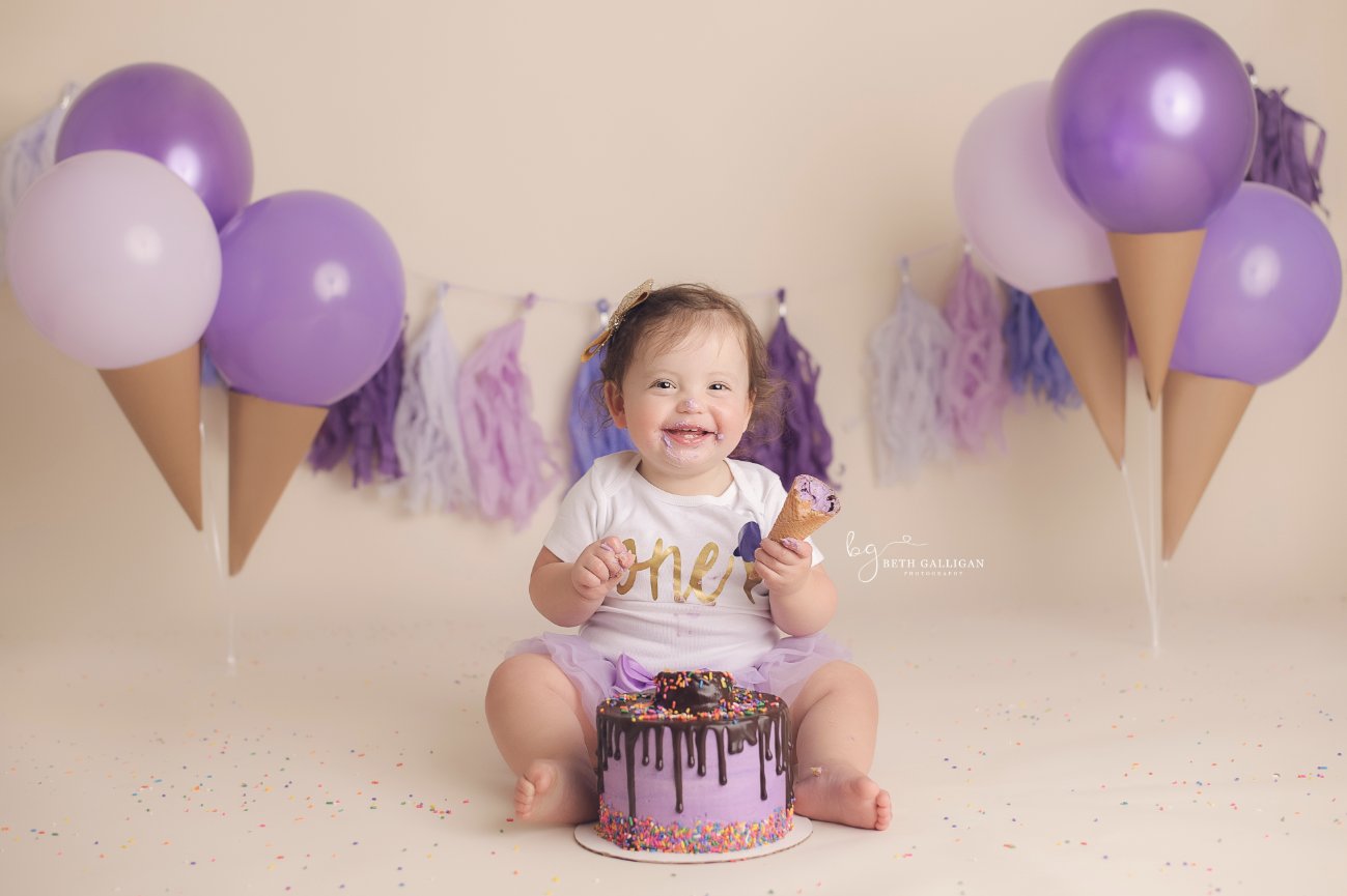 M's 4th Of July Cake Smash With Beth Galligan Boston First Birthday Photographer