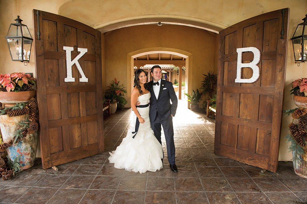 Personalized letters for grand entrance to Tehama Courtyard Wedding