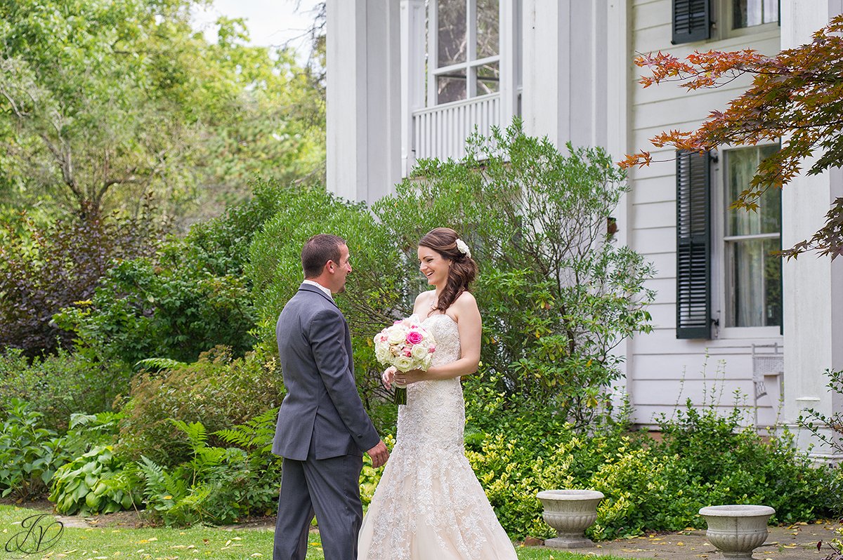first look with bride and groom albany wedding photographer