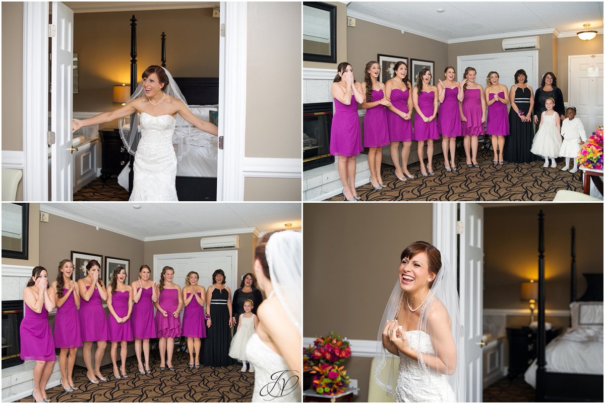 first look with bridesmaids glen sanders mansion wedding