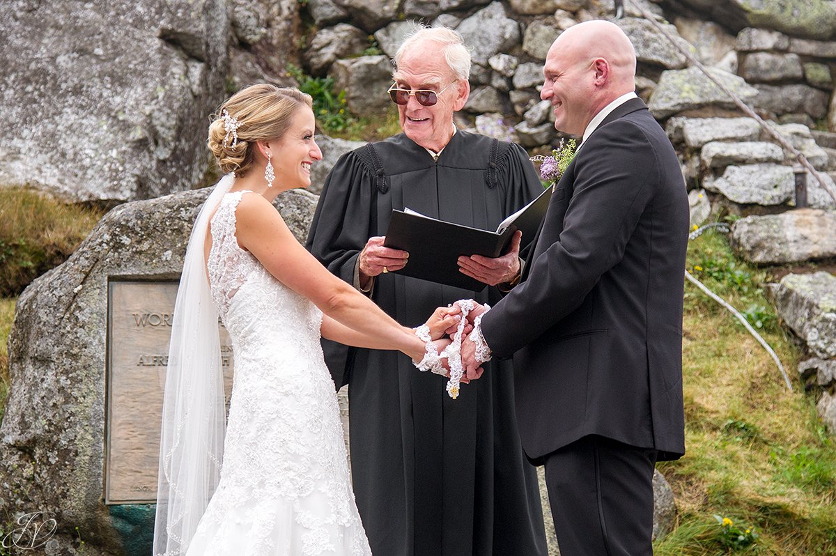 ceremony at top of whiteface mountain fog during ceremony