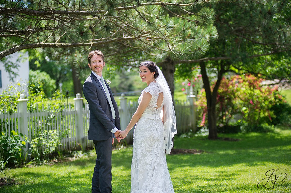 bride and groom in garden photo, first look at pruyn house, bride and groom portrait, pruyn house wedding, Wedding at The Pruyn House, Albany Wedding Photographer