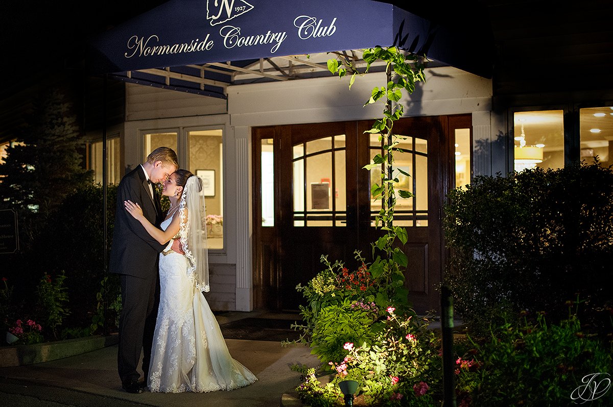 romantic bride and groom night photo normanside country club