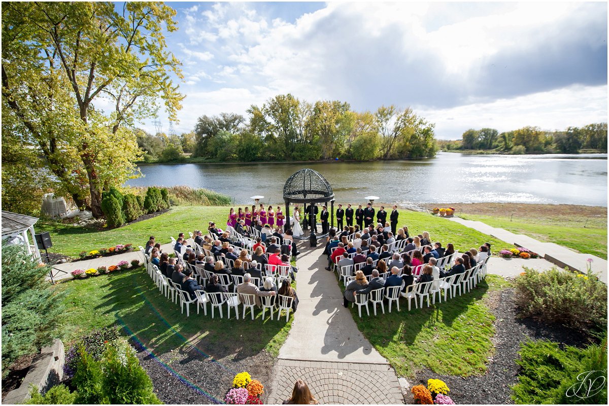 aerial photo of ceremony glen sanders mansion wedding