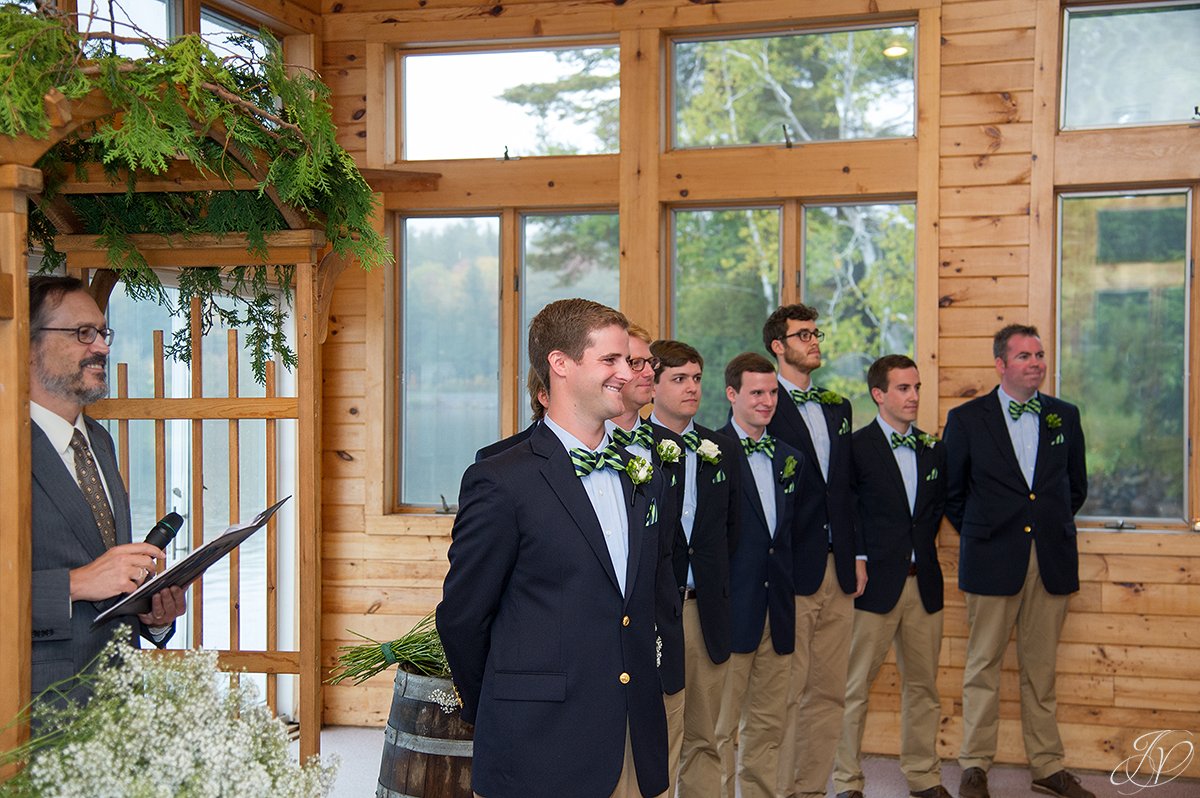 first look between bride and groom at ceremony