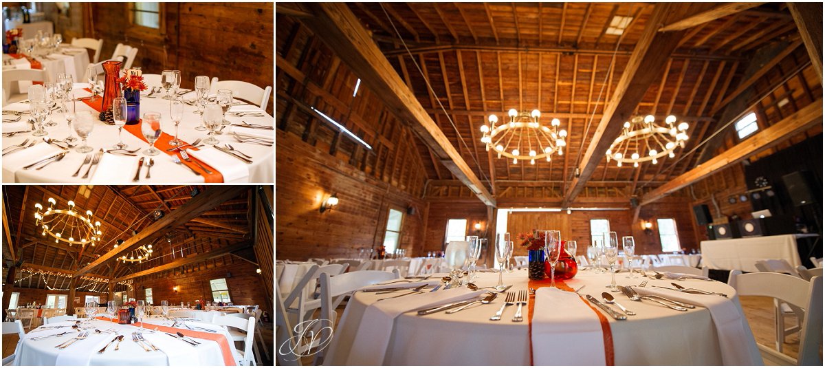 fall reception details mansion inn rustic barn reception