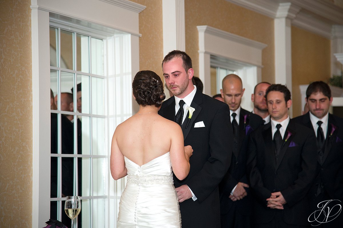 wedding ceremony photo, bride and groom at alter photo, The Glen Sanders Mansion, Albany Wedding Photographer