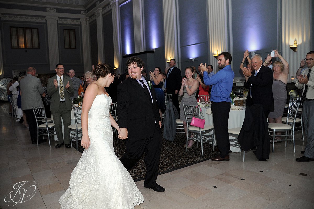 bride and groom announced, first dance photo, Key Hall Proctors reception, Schenectady Wedding Photographer