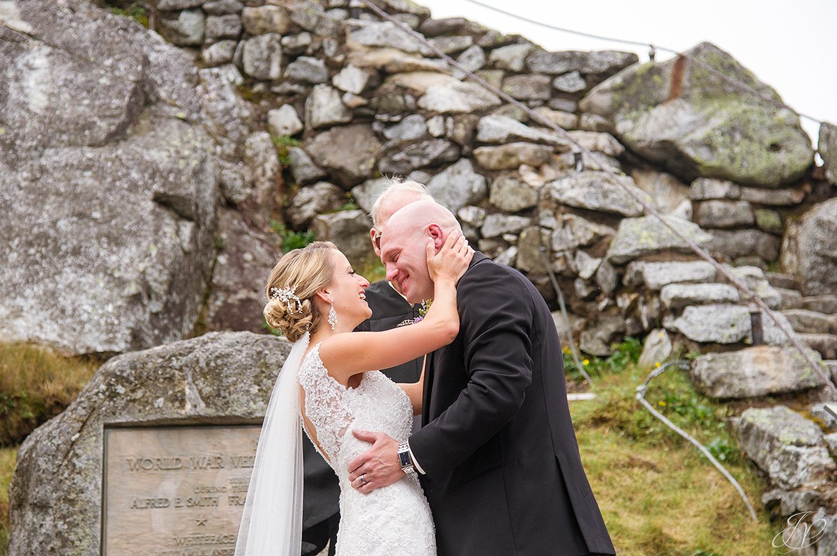 ceremony at top of whiteface mountain fog during ceremony