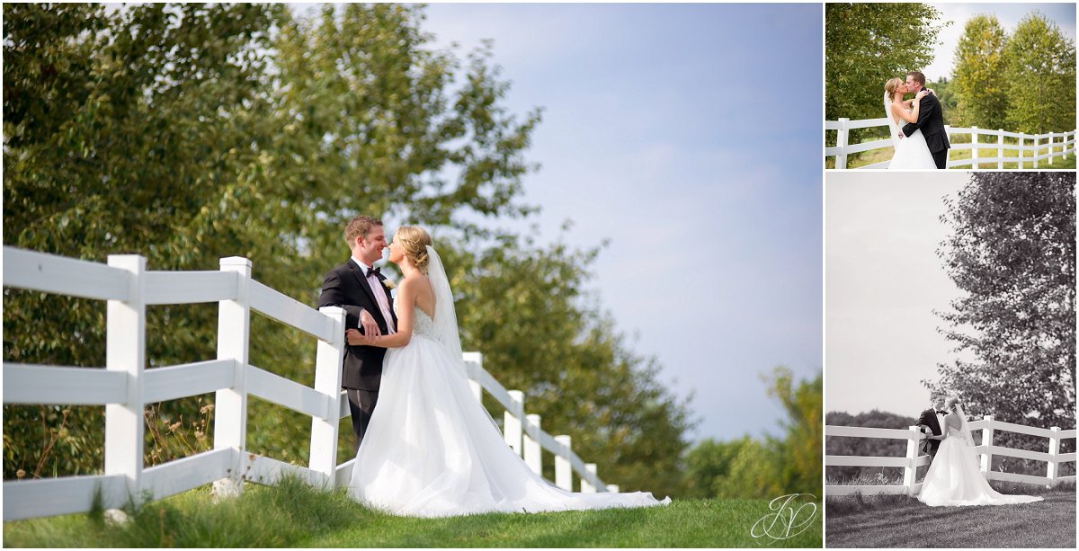 bride and groom white fence saratoga national