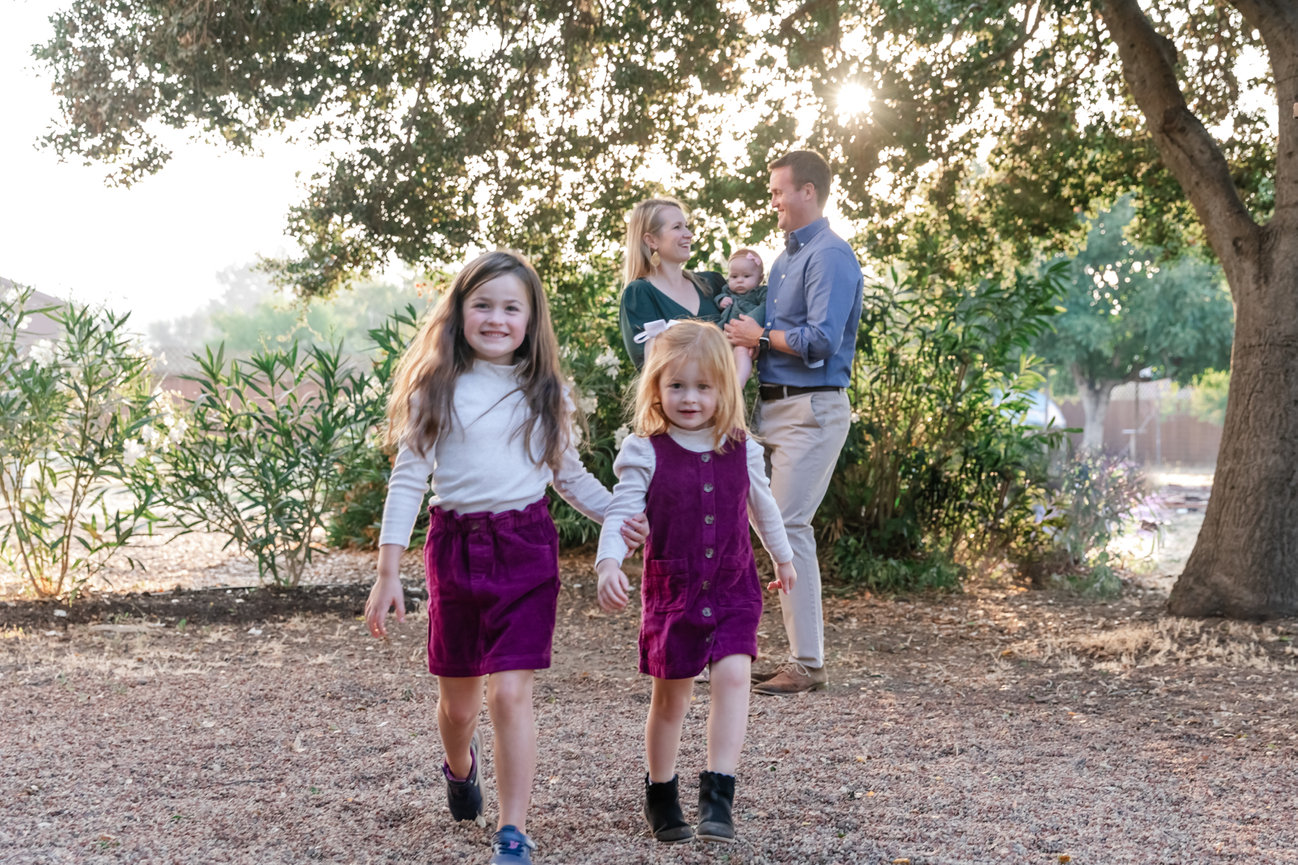 Family portraits during Sunset in Santa Rosa,  Sonoma County Ca, taken by Sheila Johnson of Studio J Photography