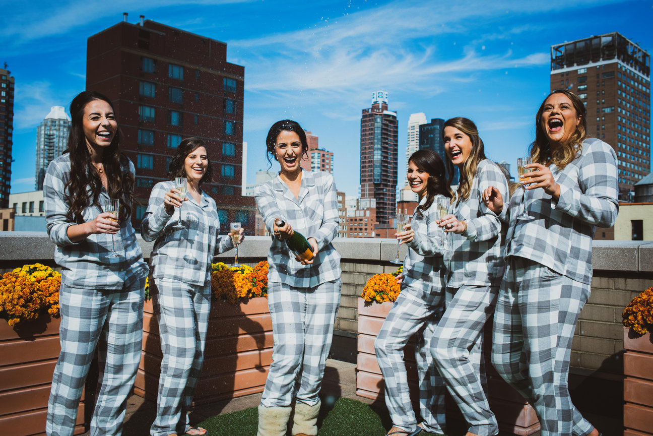 Bridal party flannel online pajamas