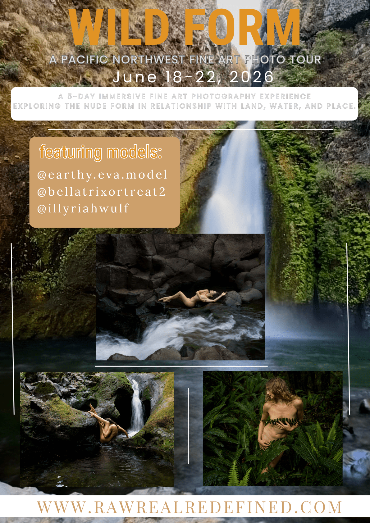 Wild Form is an intimate fine art photo tour where the nude body meets the wild landscapes of the Pacific Northwest