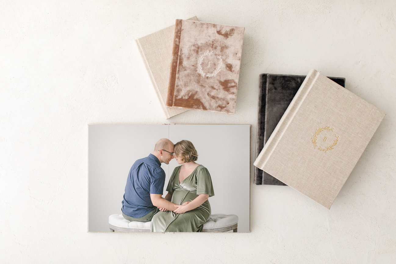 heirloom album from a Minneapolis Maternity Photographer