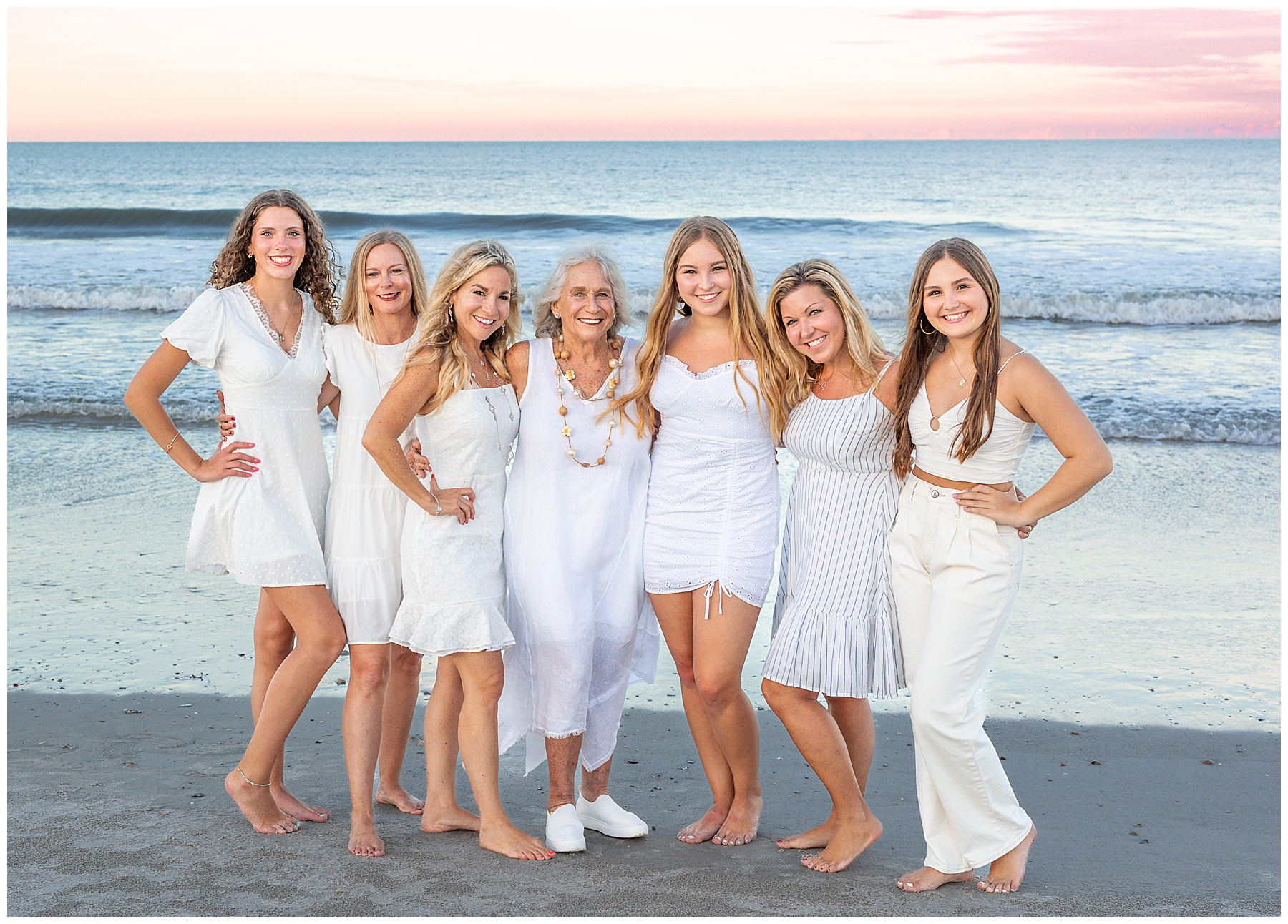 large group family photo session in Amelia island Florida at the Omni Resort at Sunset