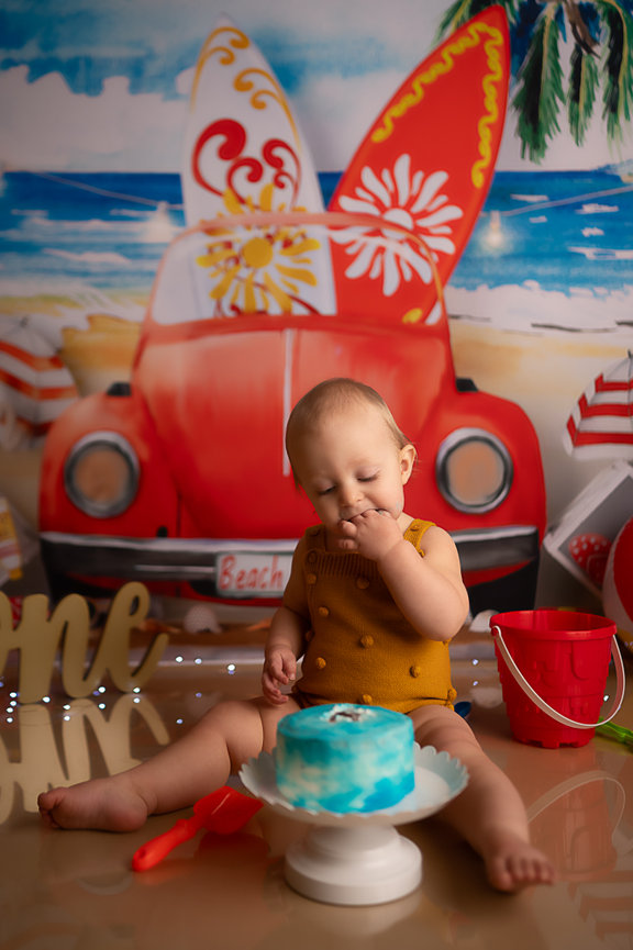 Little Surfer cake smash session La Crosse Wisconsin