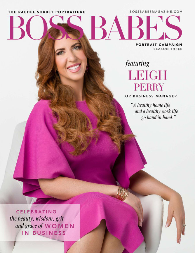 Leigh Perry on the cover of Boss Babes Magazine