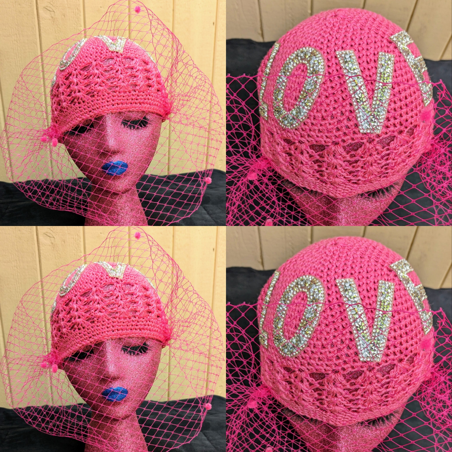 帽子 momentel Love Flower piercing beanie MOMENTEL love knit beanie brown - MOMENTEL JEWELRY