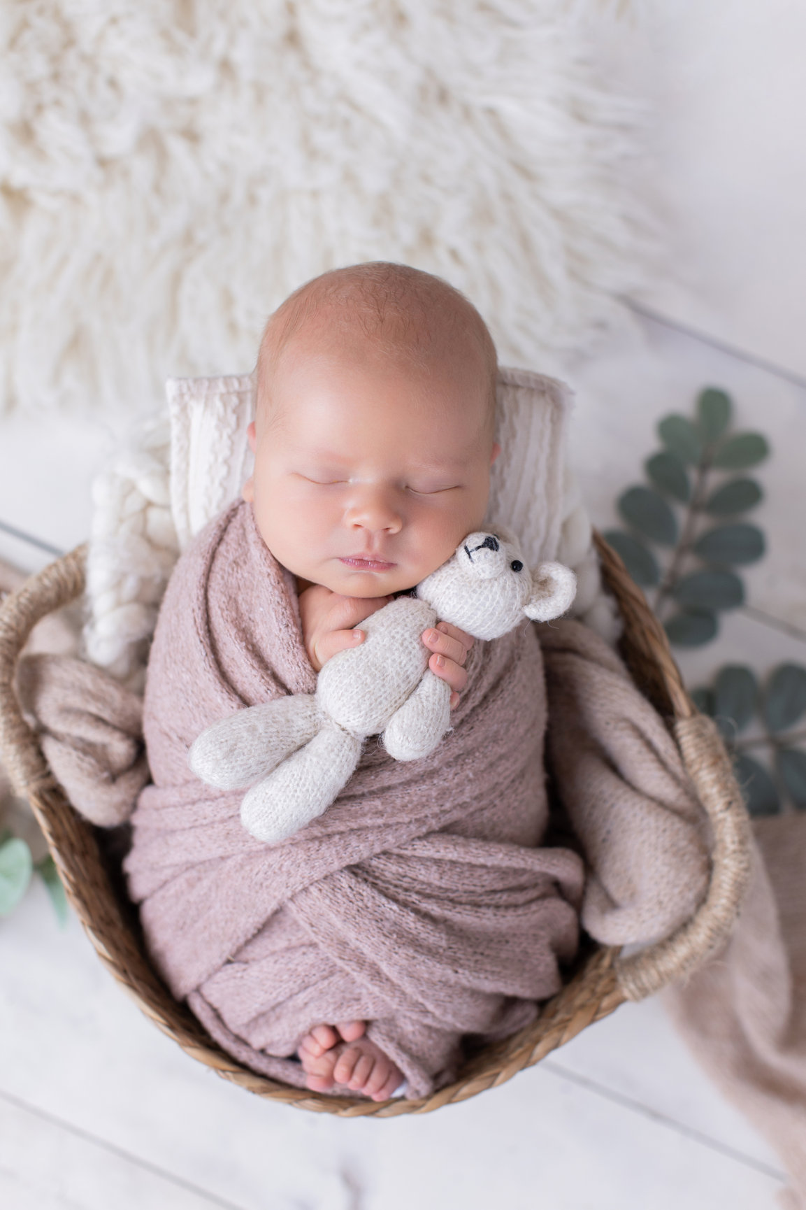Calgary newborn photography white mauve and big brother love Newborn III session photo 8