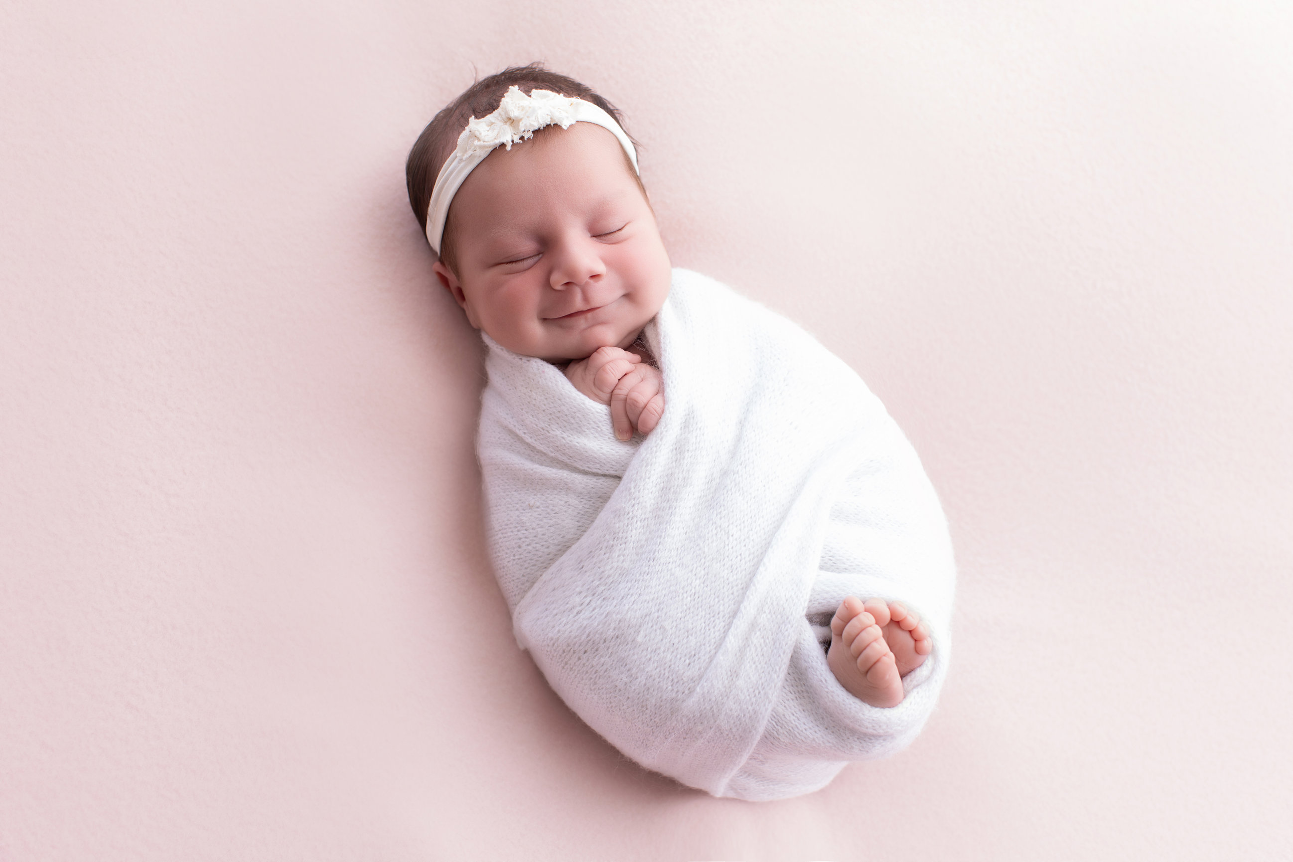 Calgary newborn photography blush pink lilac and cherry blossoms Newborn I session photo 1