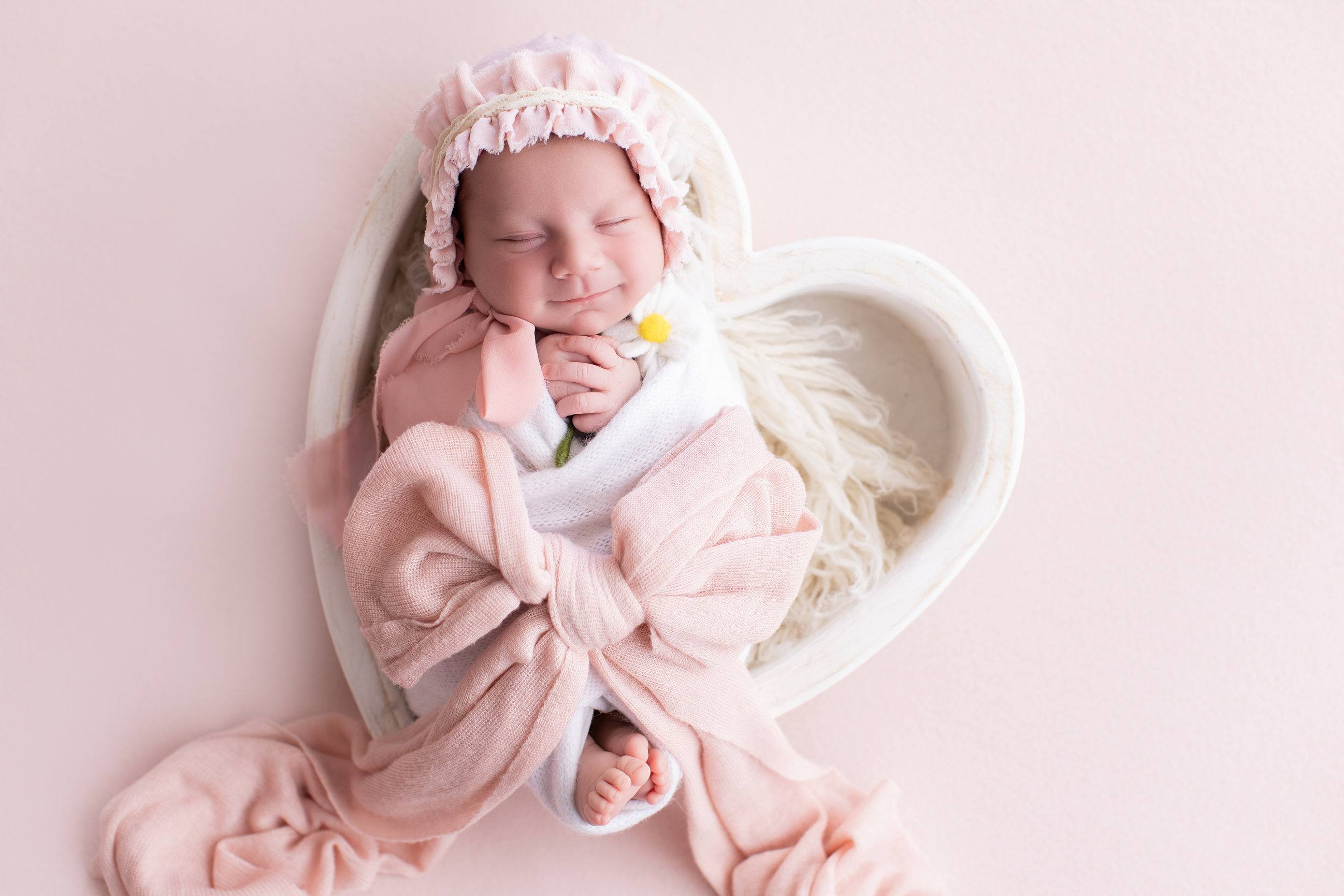 Calgary newborn photography blush pink lilac and cherry blossoms Newborn I session photo 9