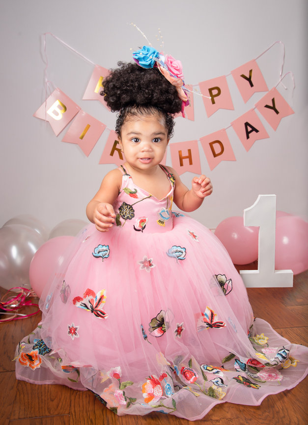 One Year Old Milestone Session In Studio